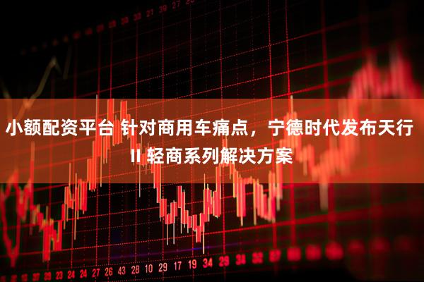 小额配资平台 针对商用车痛点，宁德时代发布天行 II 轻商系列解决方案